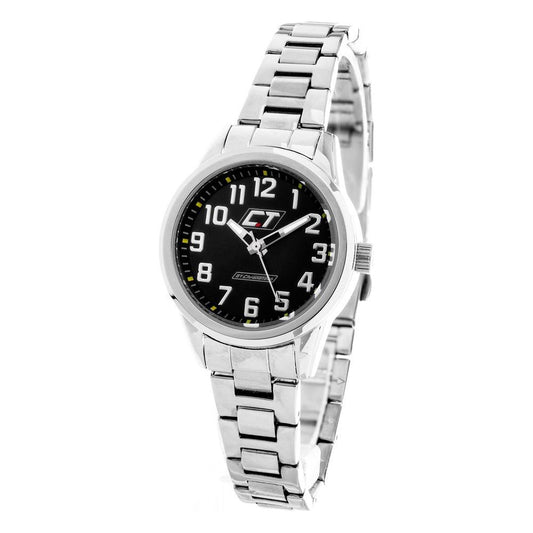 Chronotech Silver Stainless Steel Watch Chronotech Black