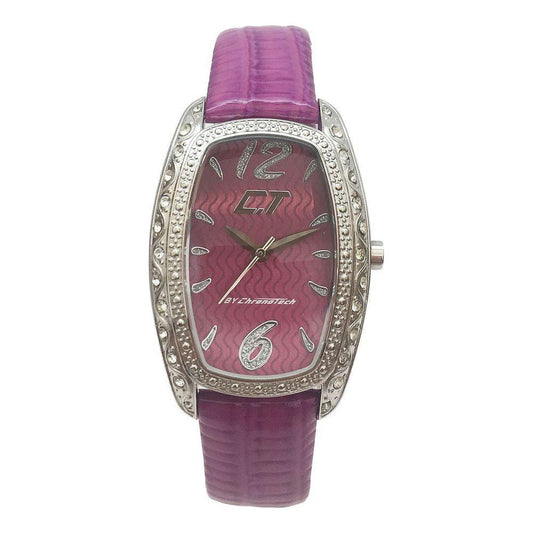 Chronotech Purple Leather Watch Chronotech Dim Gray