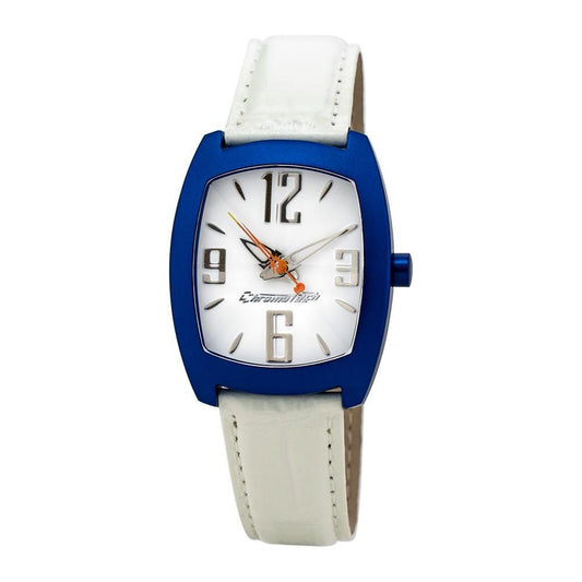 Chronotech White Leather Dress Watch