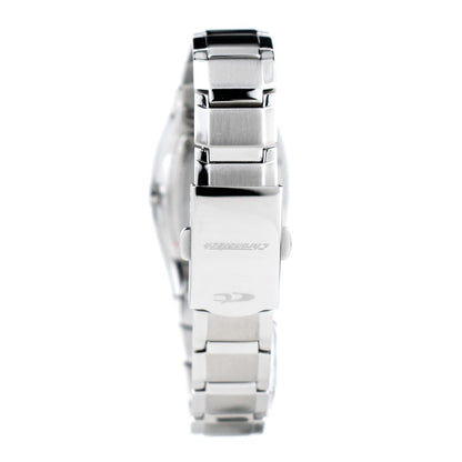 Chronotech Silver Stainless Steel Dress Watch featuring a steel bracelet with butterfly closure, showcasing sleek silver craftsmanship.