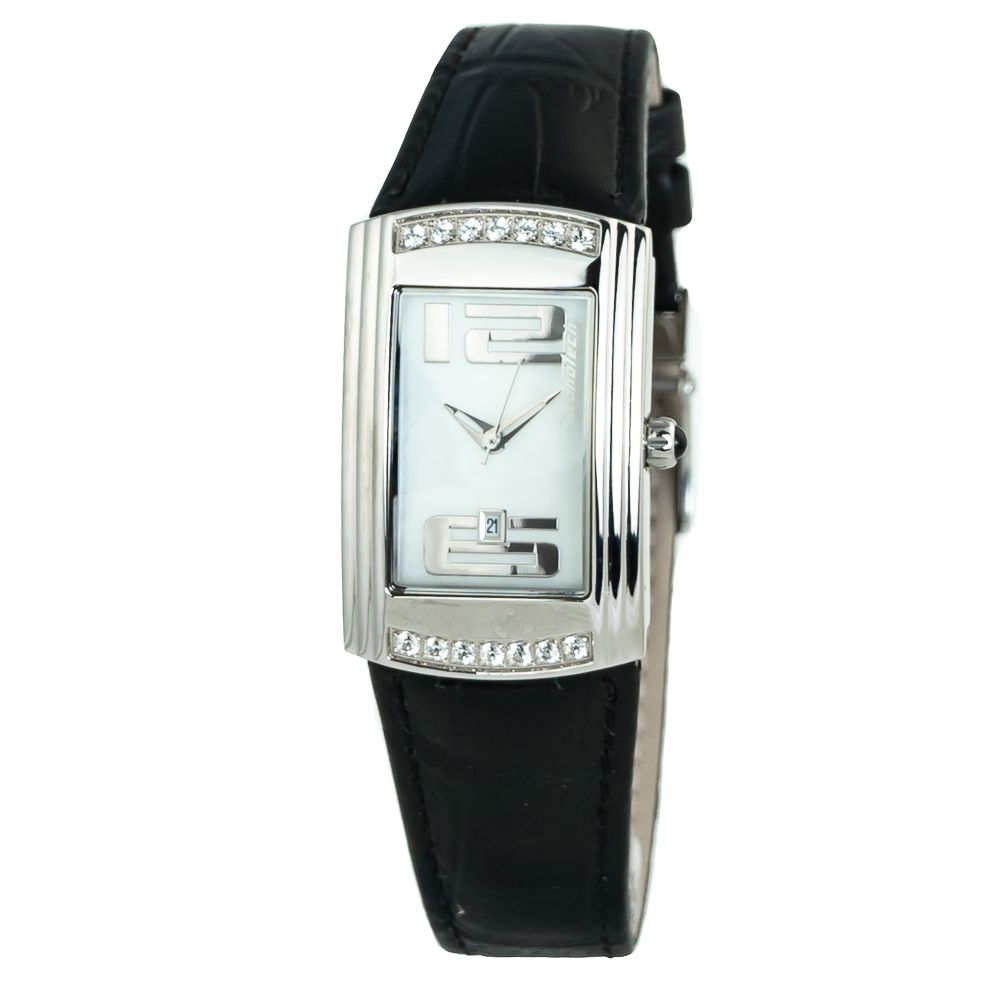 Chronotech Black Leather Dress Watch