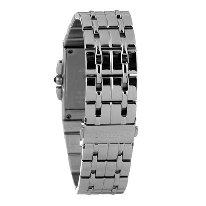 Side view of Chronotech Silver Stainless Steel Dress Watch, showcasing the silver steel bracelet and clasp, elegant design.
