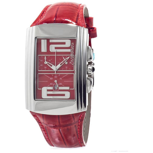 Chronotech Red Leather Watch Chronotech Dim Gray