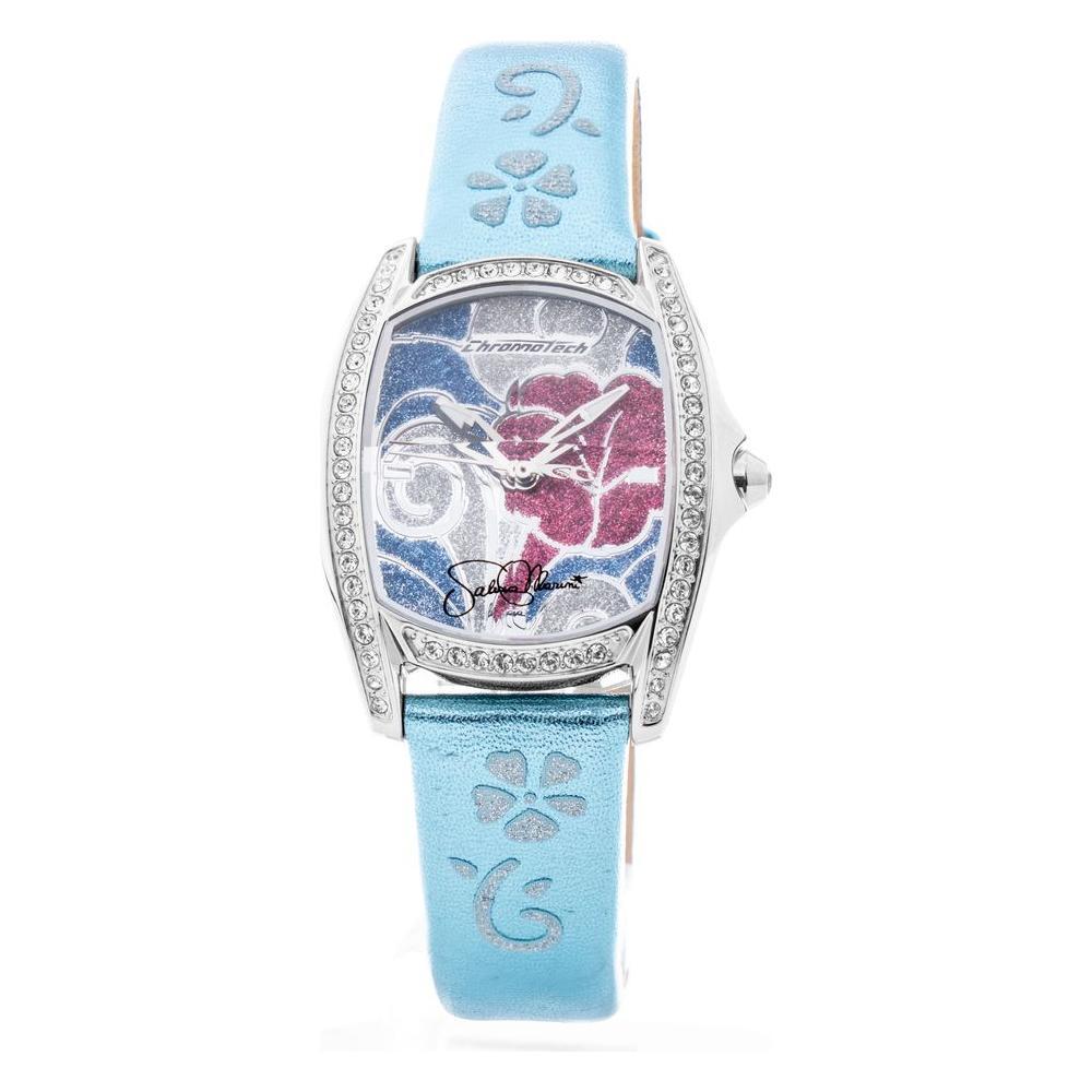 Chronotech Blue Leather Dress Watch