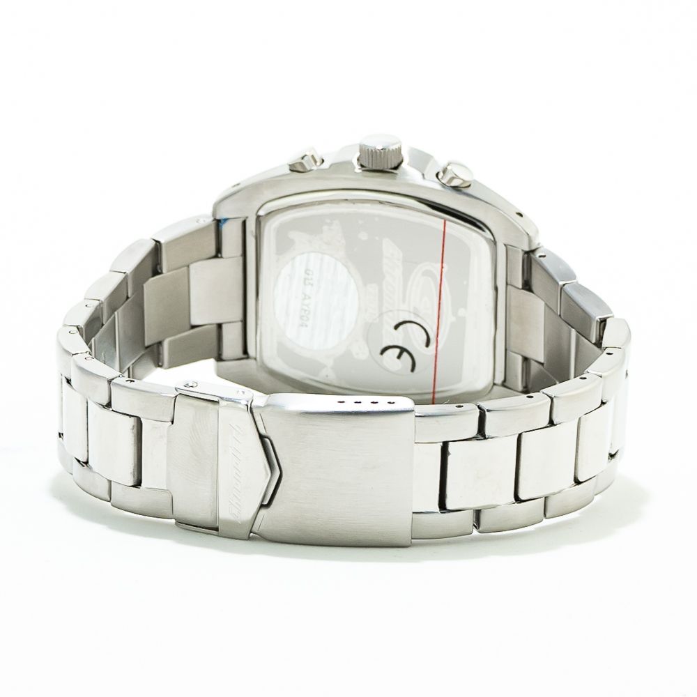 Back view of Chronotech Silver Stainless Steel Dress Watch showing clasp and bracelet detail.