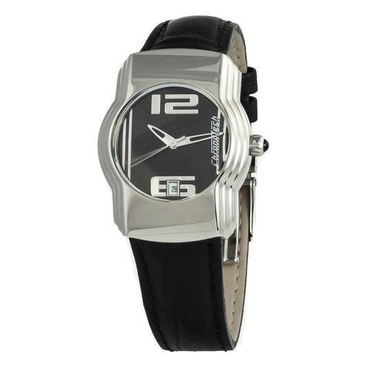 Chronotech Black Leather Watch