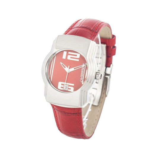 Chronotech Red Leather Watch Chronotech Light Gray
