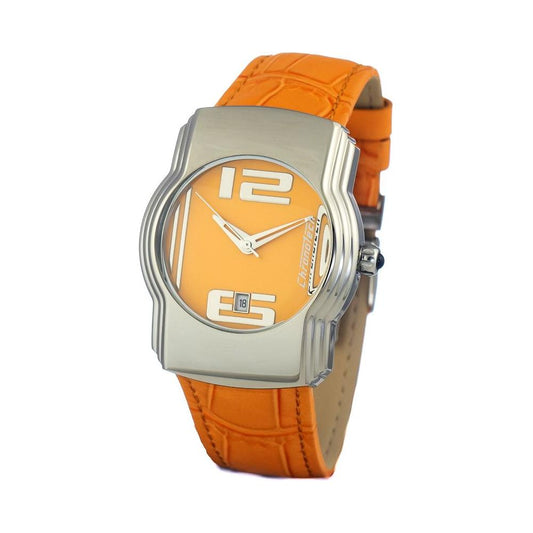 Chronotech Orange Leather Watch Chronotech Dark Khaki