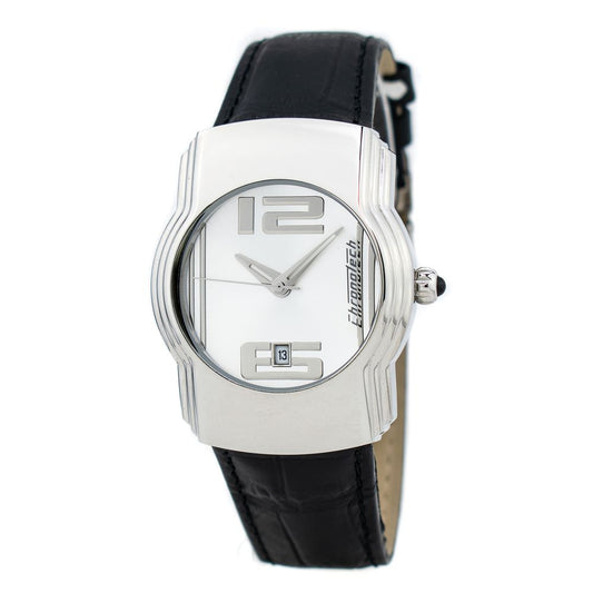 Chronotech Black Leather Dress Watch