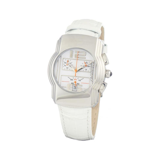 Chronotech White Leather Dress Watch
