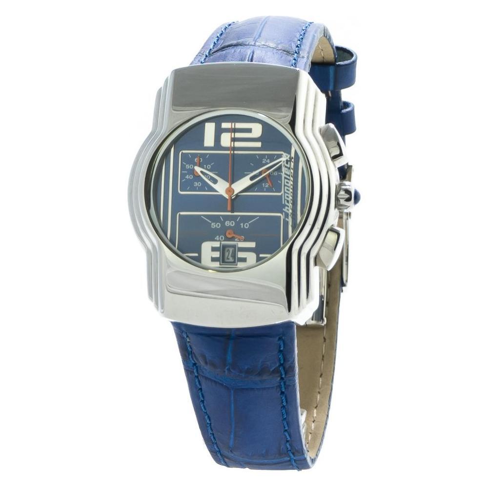 Chronotech Blue Leather Dress Watch