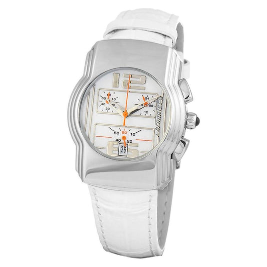 Chronotech White Leather Dress Watch