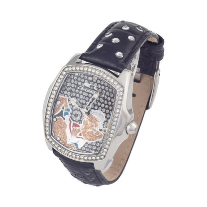 Chronotech Black Leather Watch