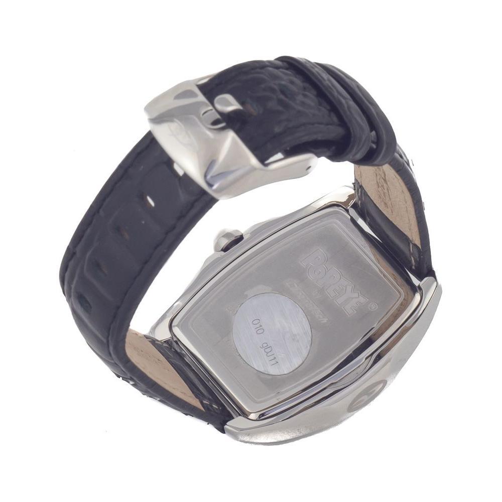 Chronotech Black Leather Watch