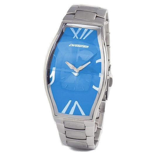 Chronotech Silver Stainless Steel Watch Chronotech Steel Blue