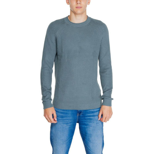 Calvin Klein Jeans Green Organic Cotton Sweater Calvin Klein Jeans Slate Gray