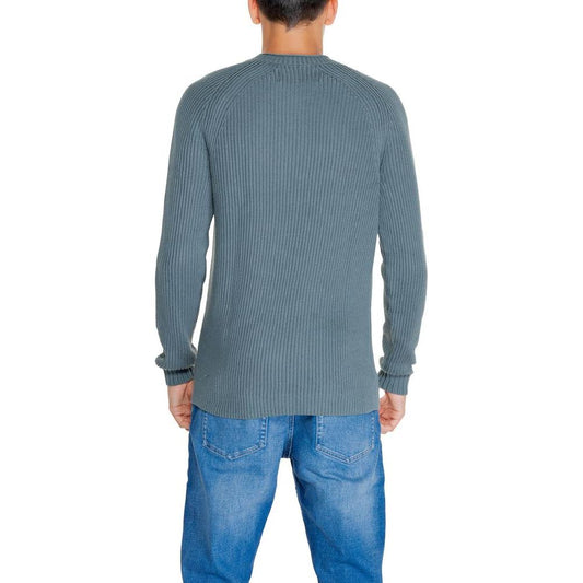 Calvin Klein Jeans Green Organic Cotton Sweater Calvin Klein Jeans Slate Gray