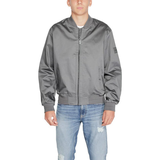 Calvin Klein Gray Organic Cotton Jacket Calvin Klein Light Slate Gray
