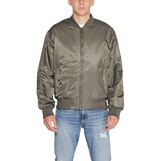 Calvin Klein Jeans Gray Polyamide Jacket Calvin Klein Jeans Dim Gray