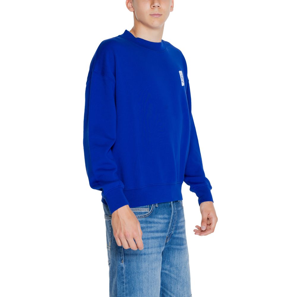 Replay Blue Cotton Sweatshirt 1728,71956299936,Blue,Clothing,IT44 | S,Men,Men - Clothing,New with tags,Replay,Sportswear - Clothing,Sweatshirt - Sportswear - Clothing