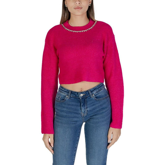 Only Pink Recycled Polyester Sweater Only Maroon