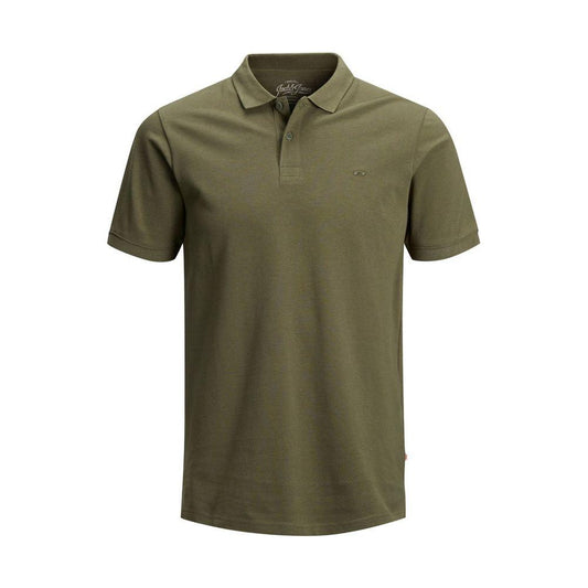 Jack Jones Green Cotton Polo Shirt Jack Jones Dark Olive Green