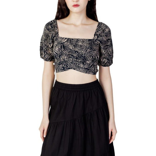 Only Blue Viscose Tops & T-Shirt Only Black