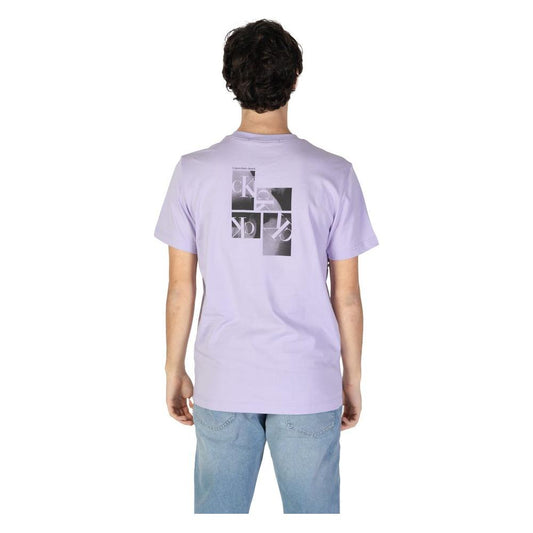 Calvin Klein Jeans Purple Cotton T-Shirt Calvin Klein Jeans Thistle