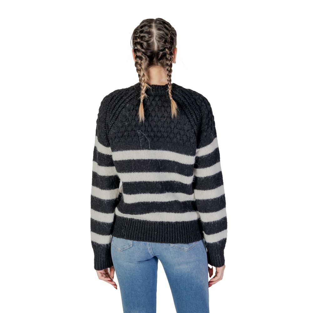 Only Black And White Recycled Polyester Sweatshirt