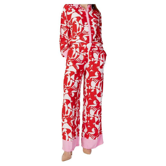 Vila Clothes Red Viscose Pant VI-10436900146-IT38|XS