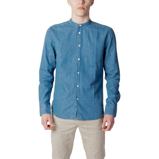 Peuterey Blue Cotton Shirt Peuterey Steel Blue