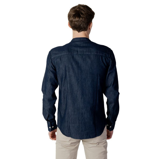 Peuterey Blue Cotton Shirt Peuterey Black