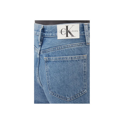 Back view of Calvin Klein Jeans Light Blue Cotton Relaxed Fit Jeans, highlighting classic pocket design and CK logo