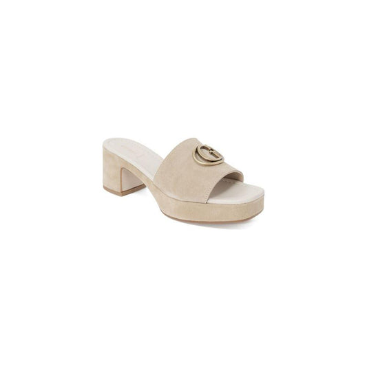 Guess Beige Suede Leather Sandal Guess Gray