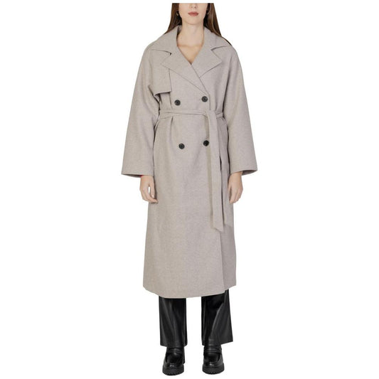 Only Beige Polyester Jackets & Coat Only Dark Gray