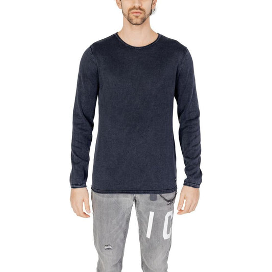 Jack Jones Blue Cotton T-Shirt Jack Jones Dark Gray