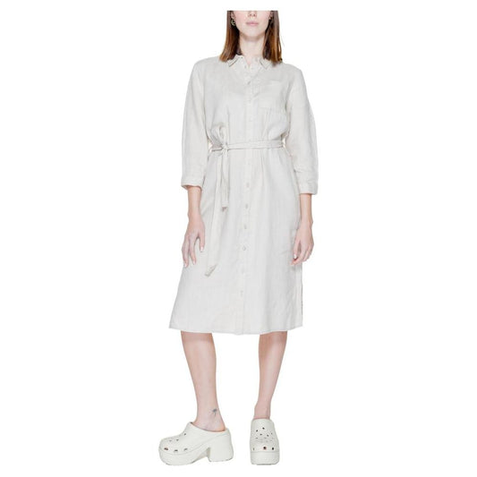Street One Beige Linen Dress Street One Light Gray