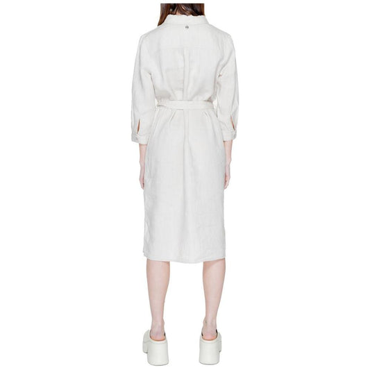 Street One Beige Linen Dress Street One Light Gray