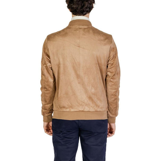 Gianni Lupo Beige Polyester Jacket Gianni Lupo Rosy Brown