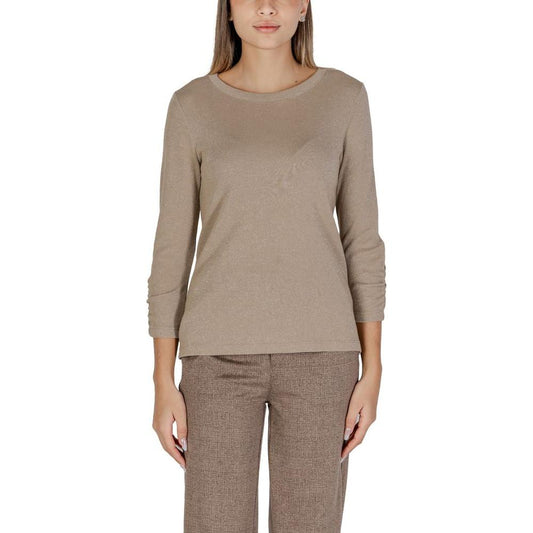 Street One Beige Polyester Tops & T-Shirt Street One Rosy Brown