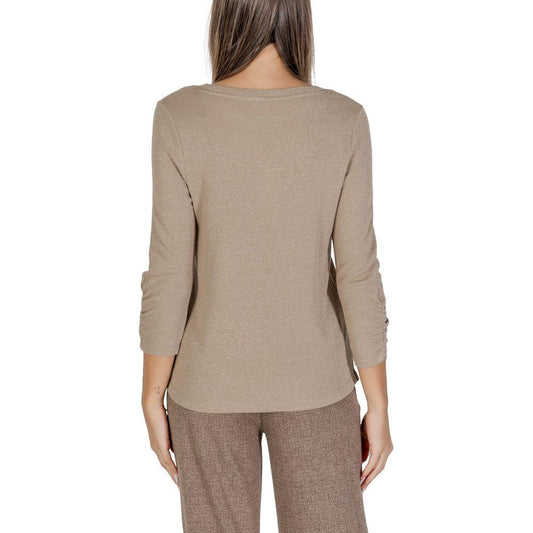 Street One Beige Polyester Tops & T-Shirt Street One Rosy Brown