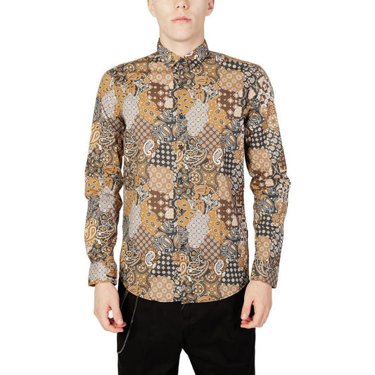 Gianni Lupo Beige Cotton Shirt Gianni Lupo Rosy Brown