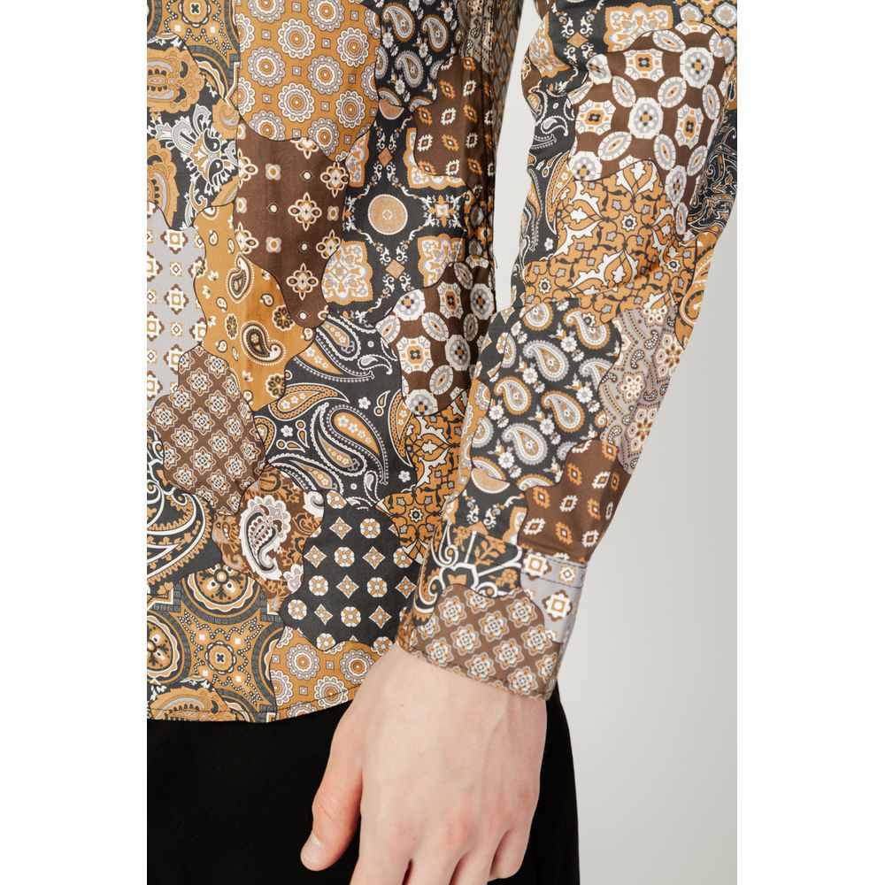 Gianni Lupo Beige Cotton Pattern Shirt