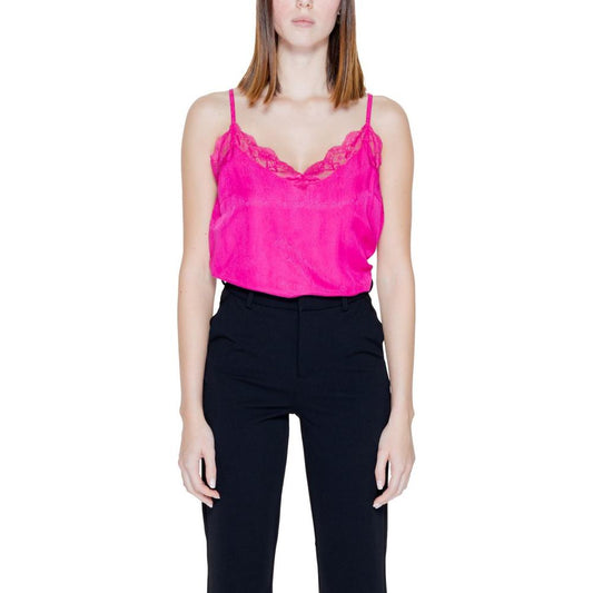 Vila Clothes Pink Viscose Tops & T-Shirt Vila Clothes Gray