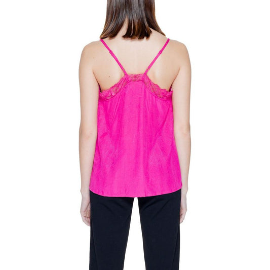 Vila Clothes Pink Viscose Tops & T-Shirt Vila Clothes Violet Red
