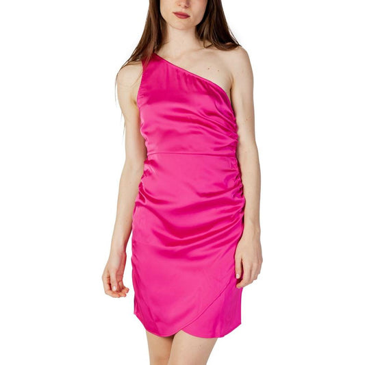 Vila Clothes Pink Polyester Dress Vila Clothes Violet Red