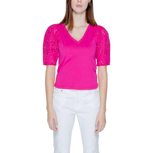Morgan De Toi Pink Cotton Tops & T-Shirt Morgan De Toi Light Gray