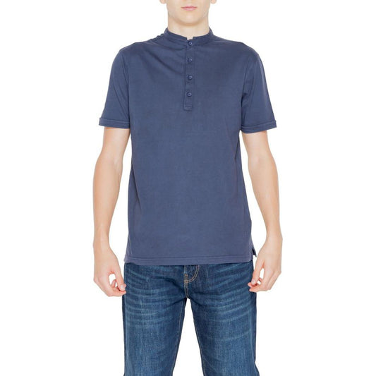 Hamaki-Ho Blue Cotton T-Shirt Hamaki-Ho Dark Slate Blue