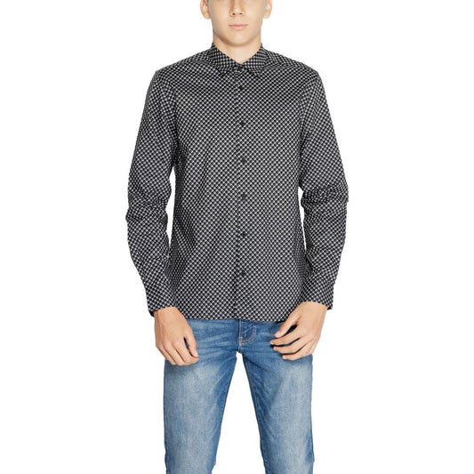 Antony Morato Gray Cotton Shirt Antony Morato Dark Slate Gray