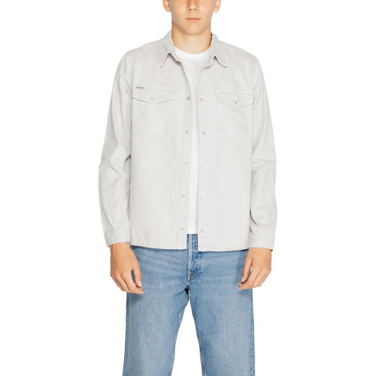 Antony Morato Gray Cotton Shirt Antony Morato Light Gray